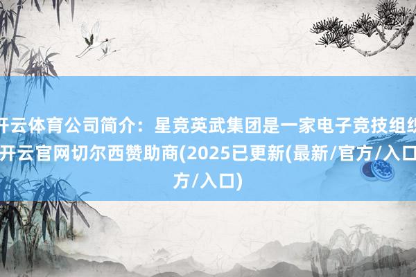 开云体育公司简介：星竞英武集团是一家电子竞技组织-开云官网切尔西赞助商(2025已更新(最新/官方/入口)