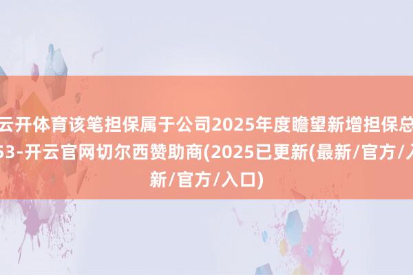 云开体育该笔担保属于公司2025年度瞻望新增担保总和553-开云官网切尔西赞助商(2025已更新(最新/官方/入口)